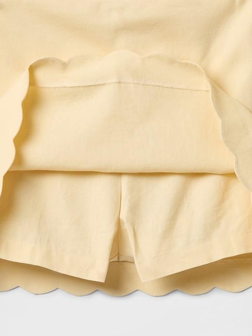 Linen-Blend Scalloped Mini Skort Product Image