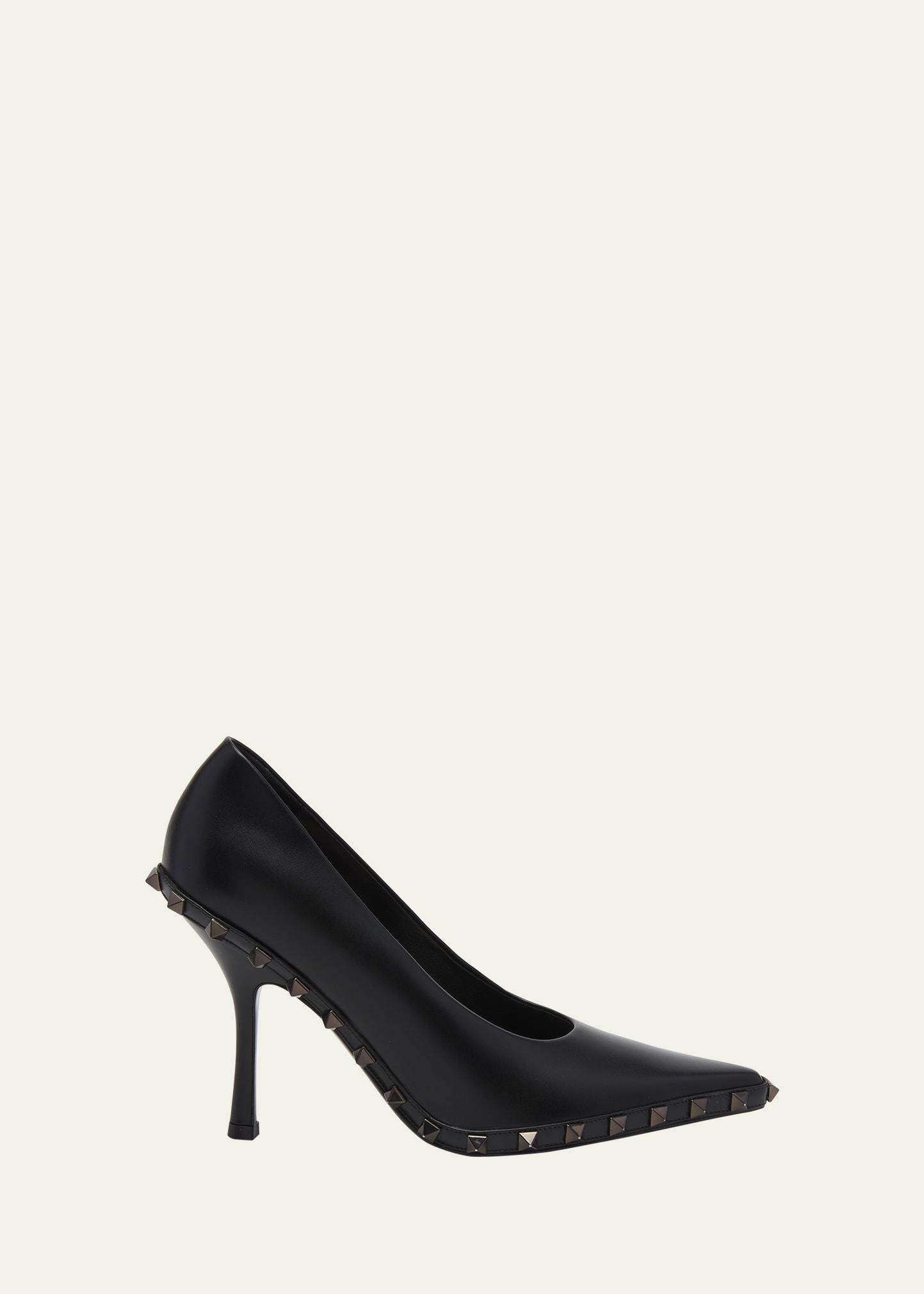 Rockstud Leather Stiletto Pumps Product Image