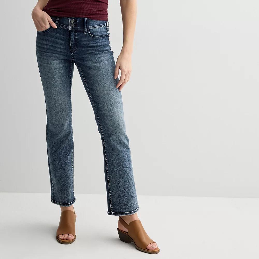 Women's Apt. 9® Tummy Control High-Rise Bootcut Jeans, Size: 0 Regular, Dark Blue Product Image