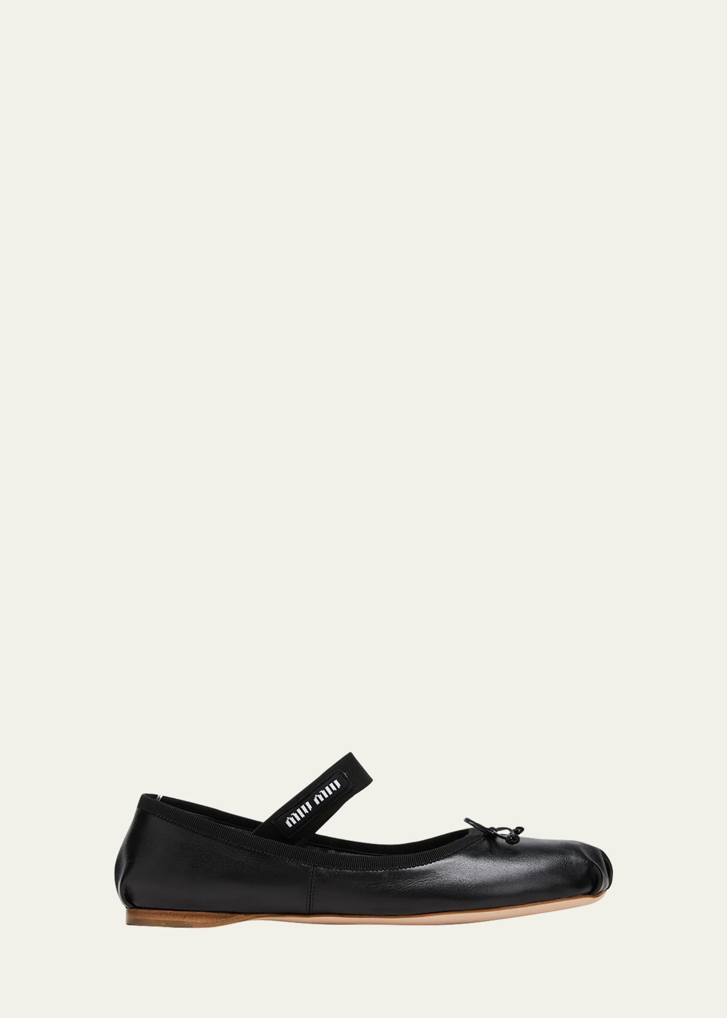 Leather Ballerina Flats Product Image
