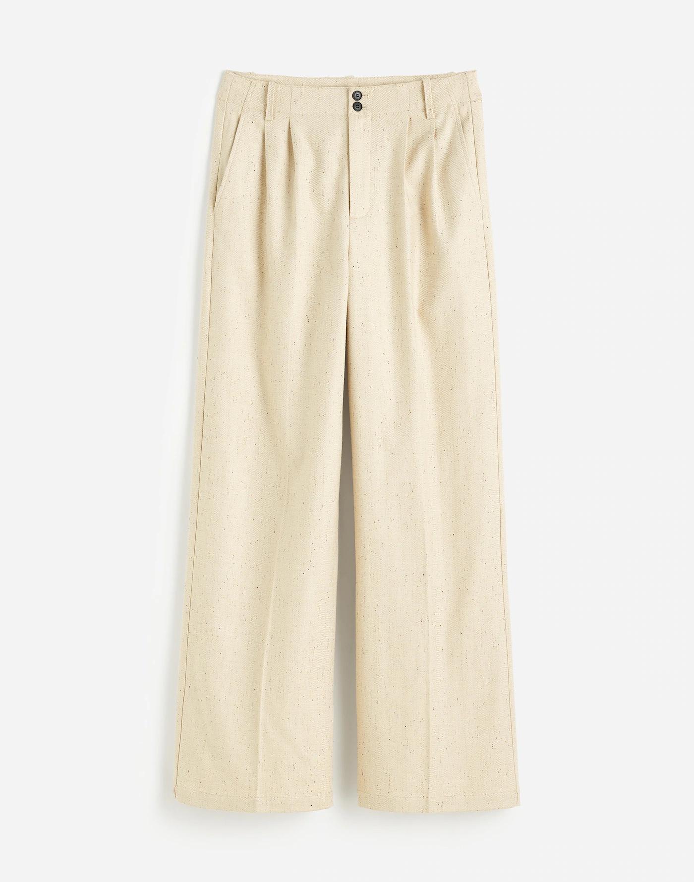 The Petite Harlow Wide-Leg Pant in Herringbone Italian Fabric Product Image