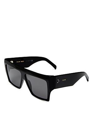 Mens Chunky Rectangle Solid Acetate Sunglasses Product Image
