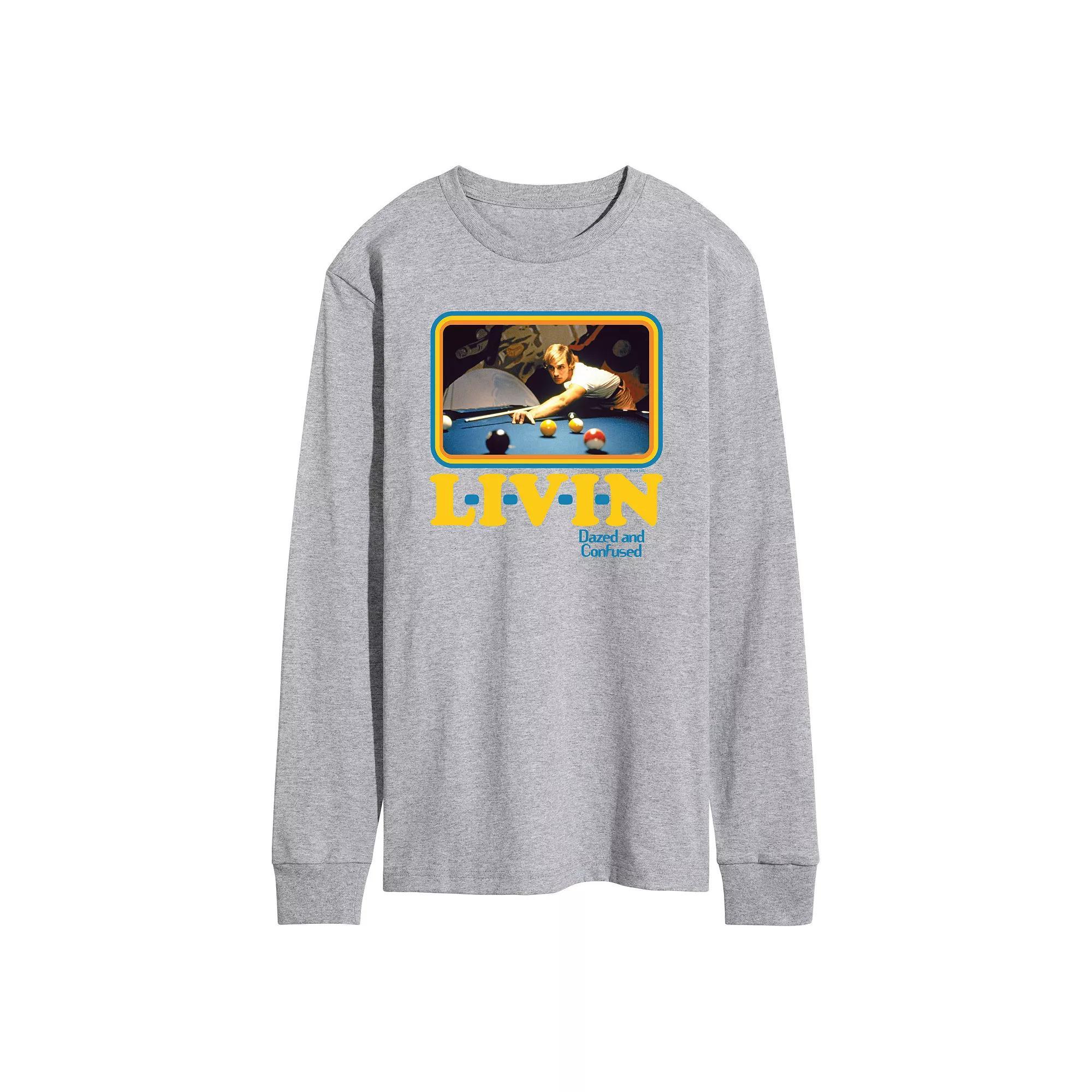Mens Dazed and Confused L-I-V-E-N Long Sleeve Graphic Tee Athletic Grey Product Image