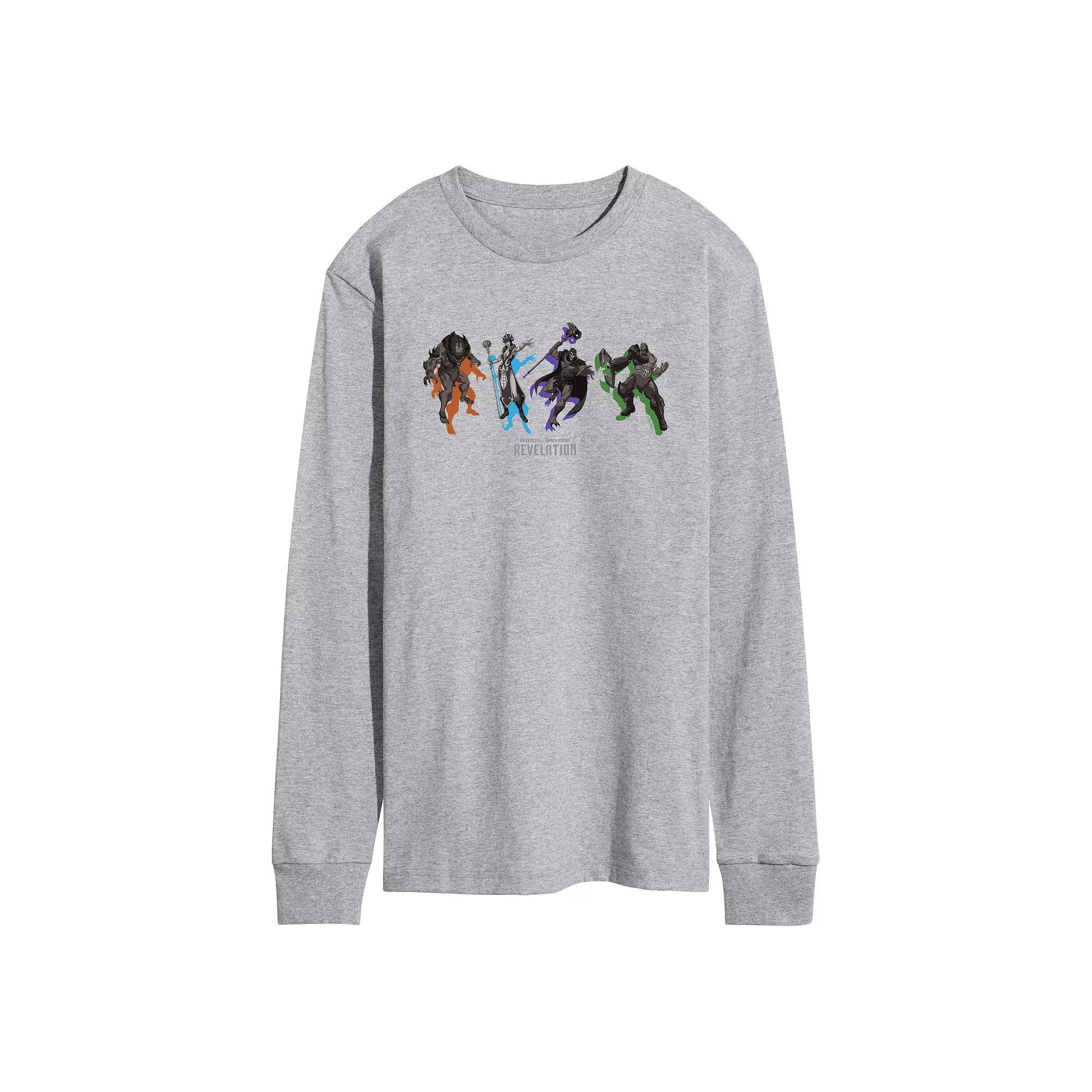 Mens He-Man Masters of the Universe Long Sleeve Graphic Tee Athletic Grey Product Image