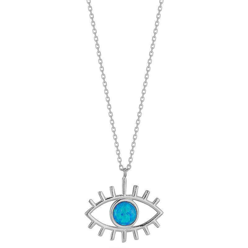 Sunkissed Sterling Simulated Opal Star Pendant Necklace, Women's, Size: 16", Gold Tone White Product Image