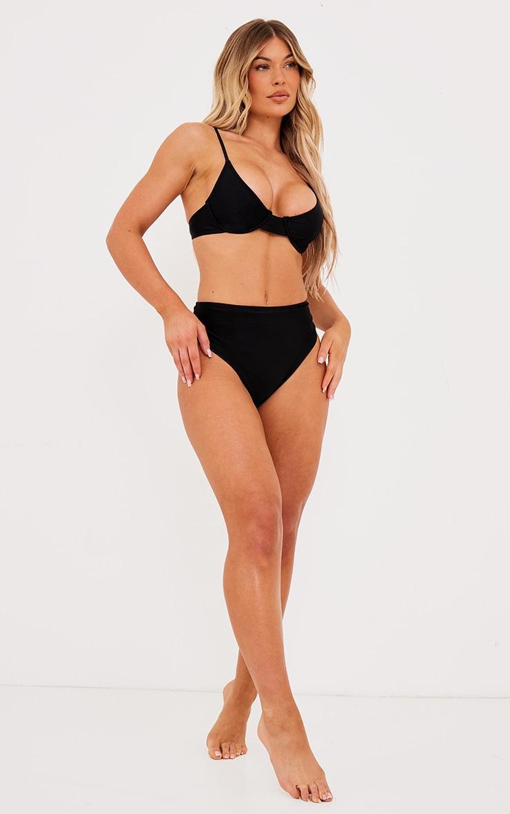 Black Mix & Match High Waist Bikini Bottoms Product Image
