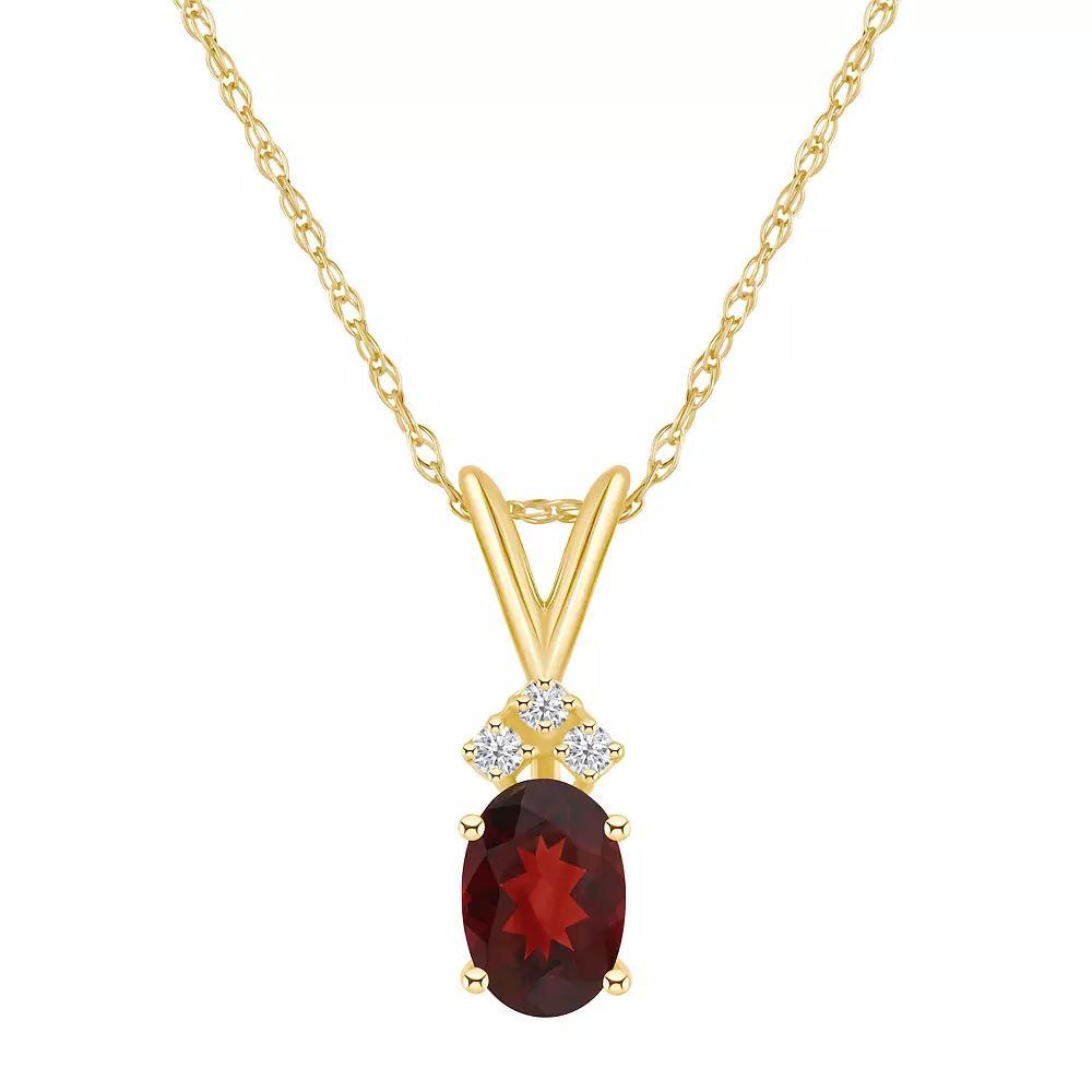 Celebration Gems 14k Gold Gemstone & Diamond Accent Pendant Necklace, Women's, Size: 18", White Product Image