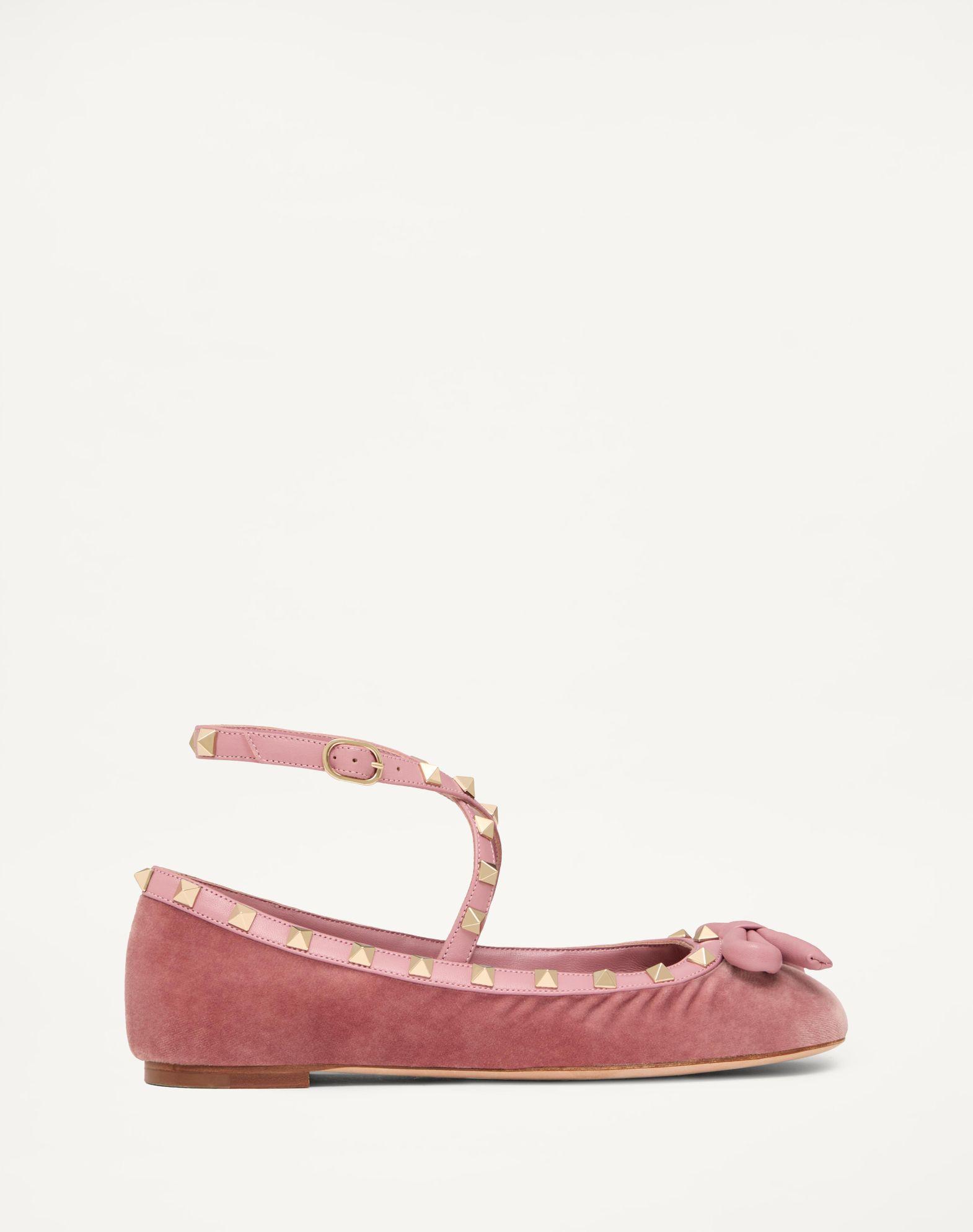 Rockstud Velvet Ballerina Product Image