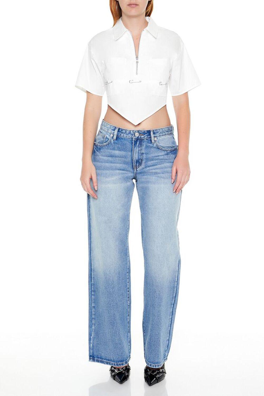 Cutout Safety Pin Crop Top | Forever 21 Product Image