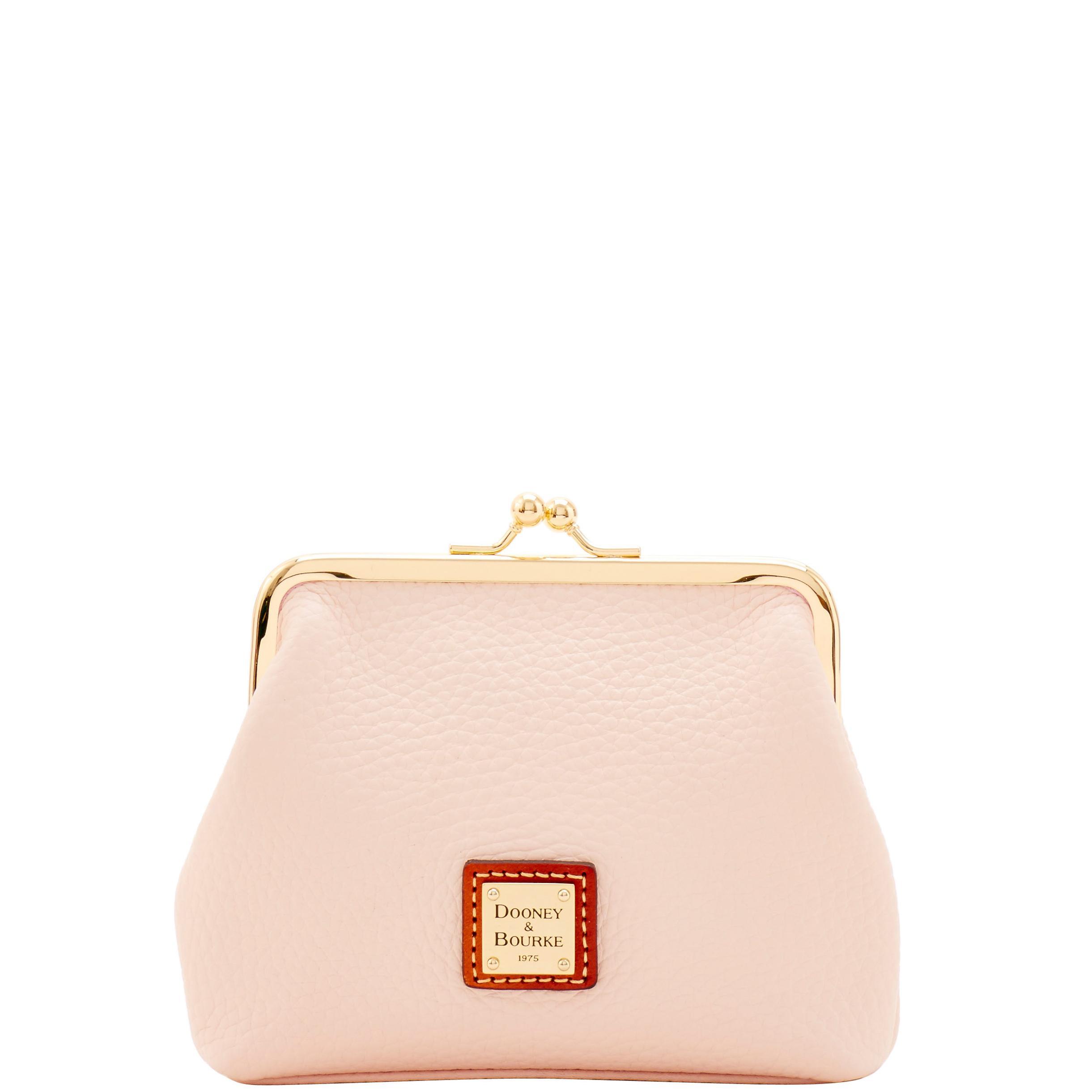 Dooney & Bourke Womens Pebble Grain Large Framed Purse in Blush, Leather Product Image
