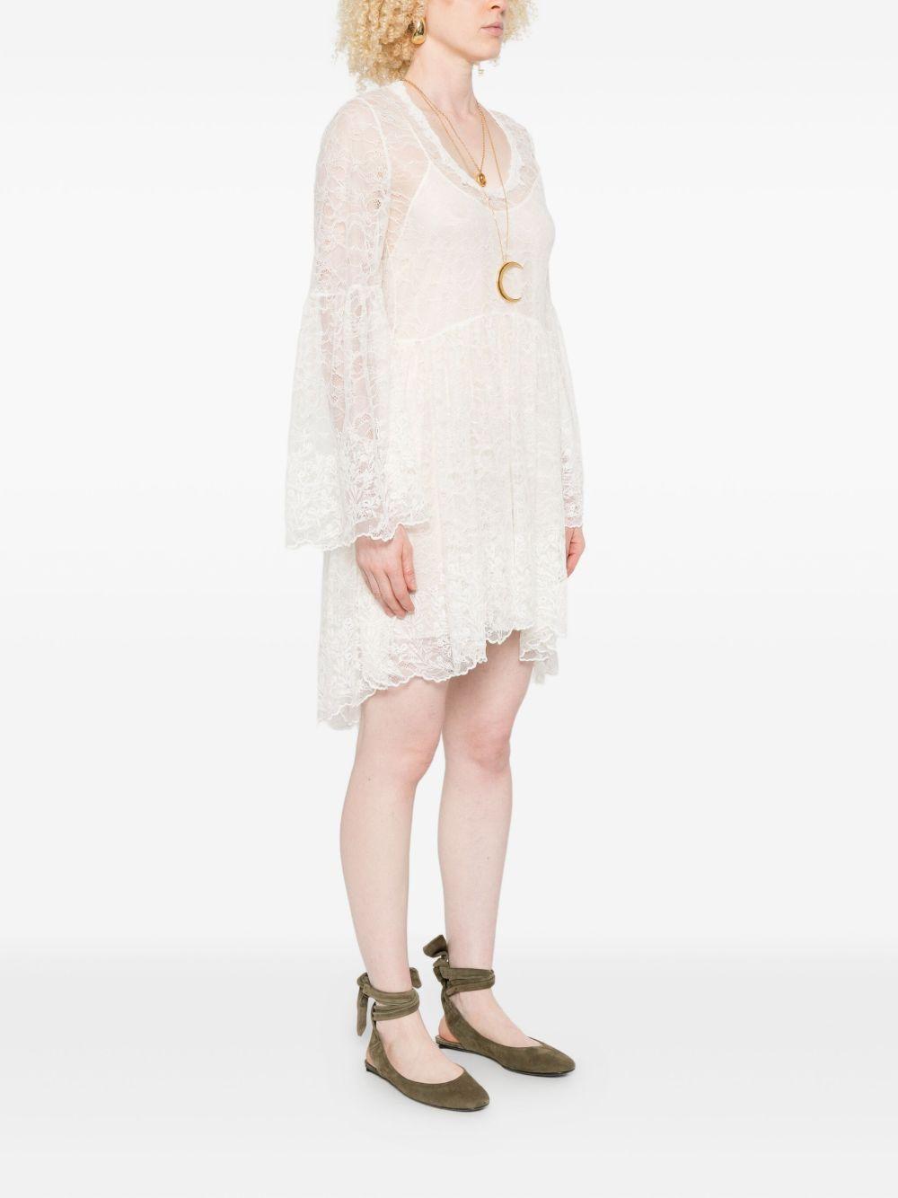lace bell-sleeve mini dress Product Image