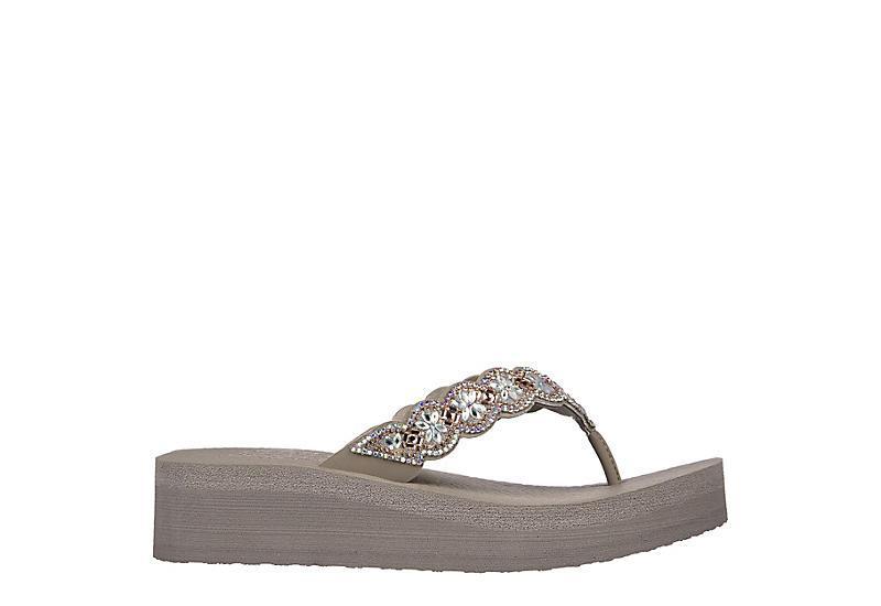 Skechers Cali® Vinyasa Happy Spring Women's Wedge Thong Sandals, Size: 9, Brown Product Image