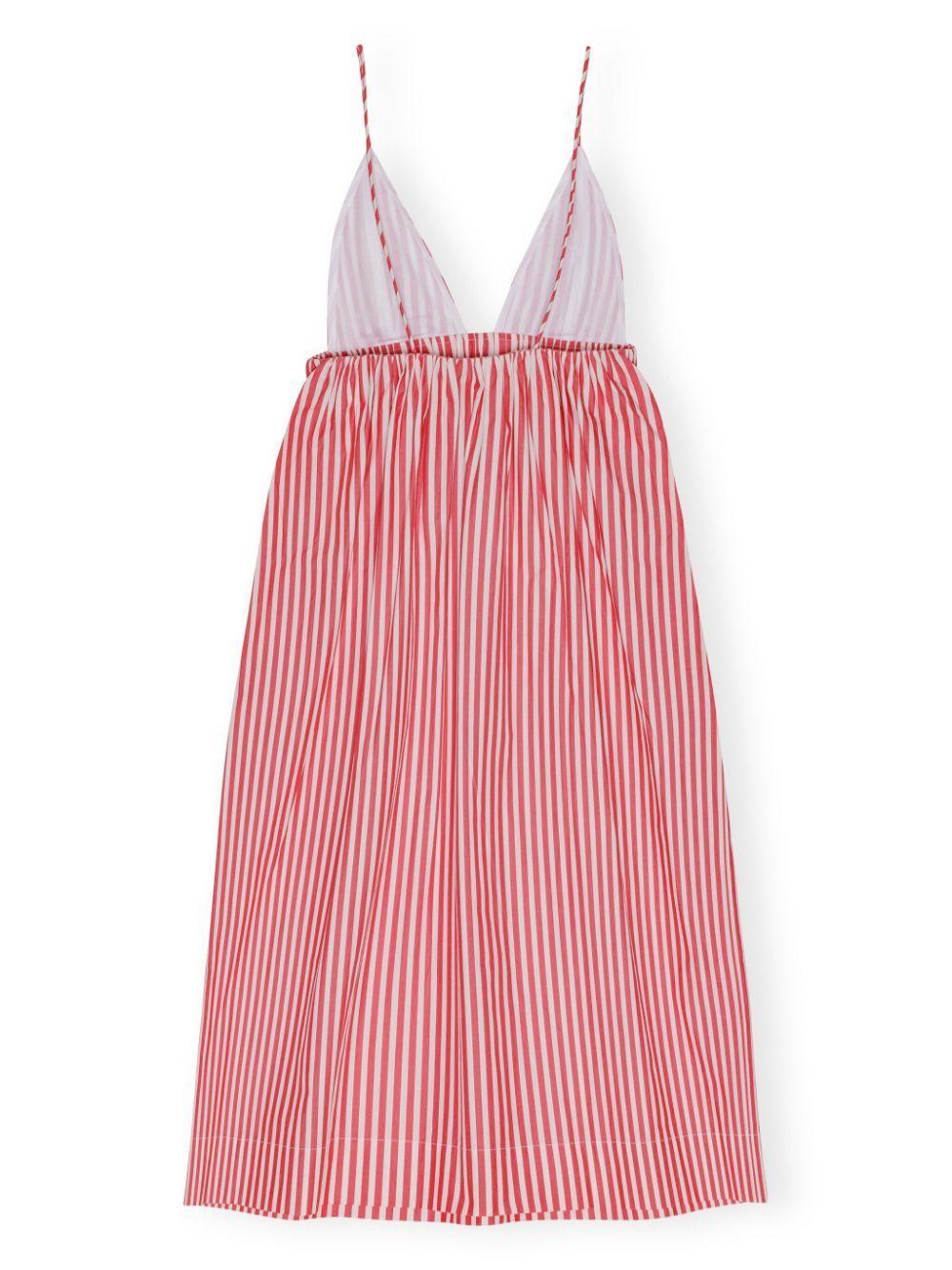 striped V-neck dress Product Image