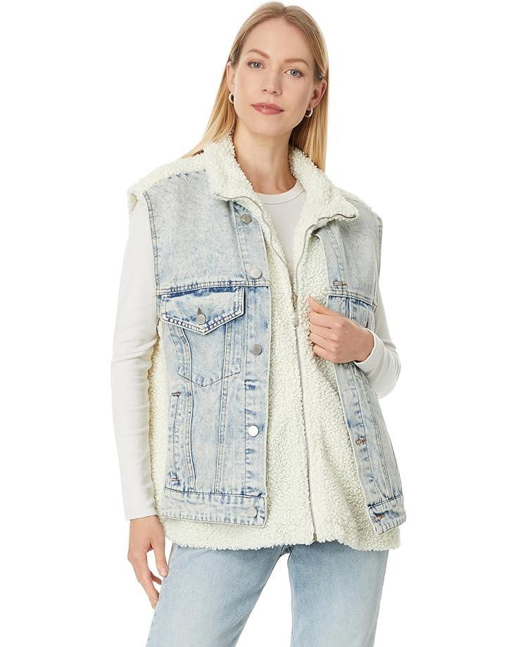 Denim and Knit Cardigan in Last Call Product Image
