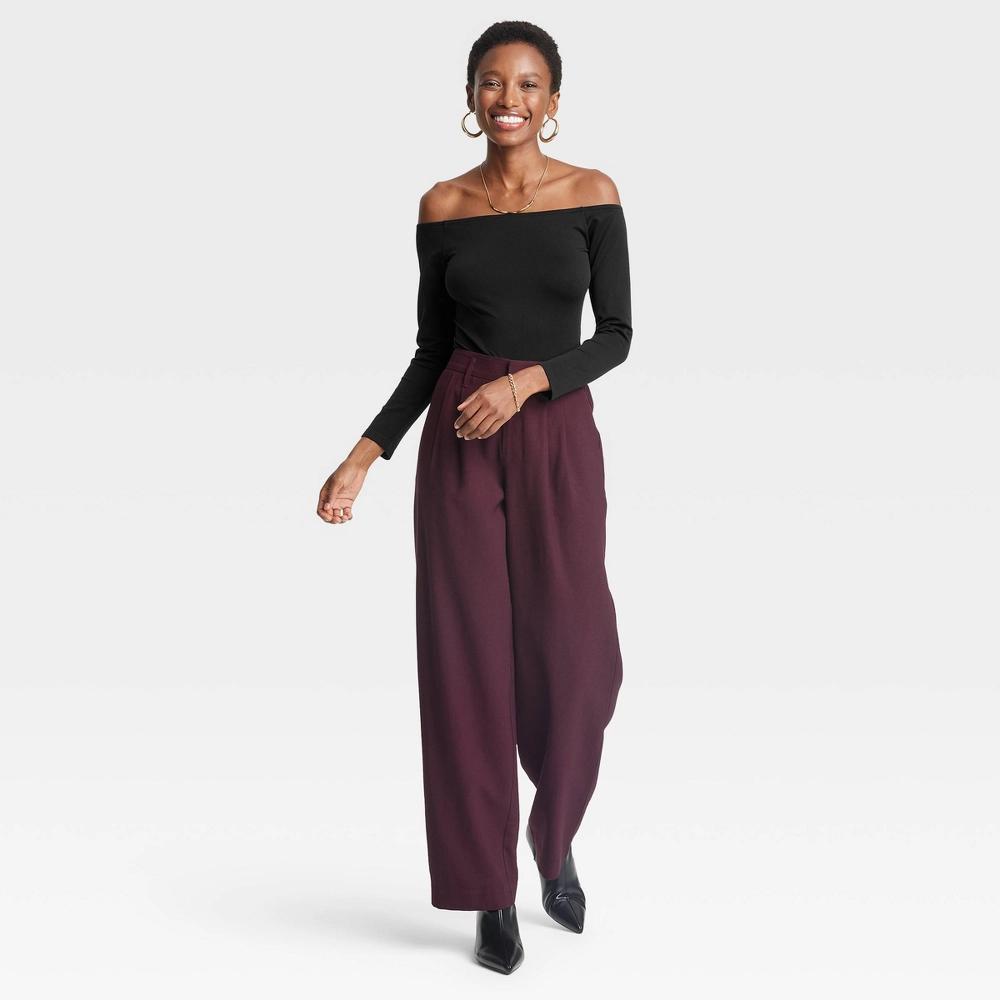 Women's Seamless Long Sleeve Off the Shoulder T-Shirt - A New Day™ Product Image