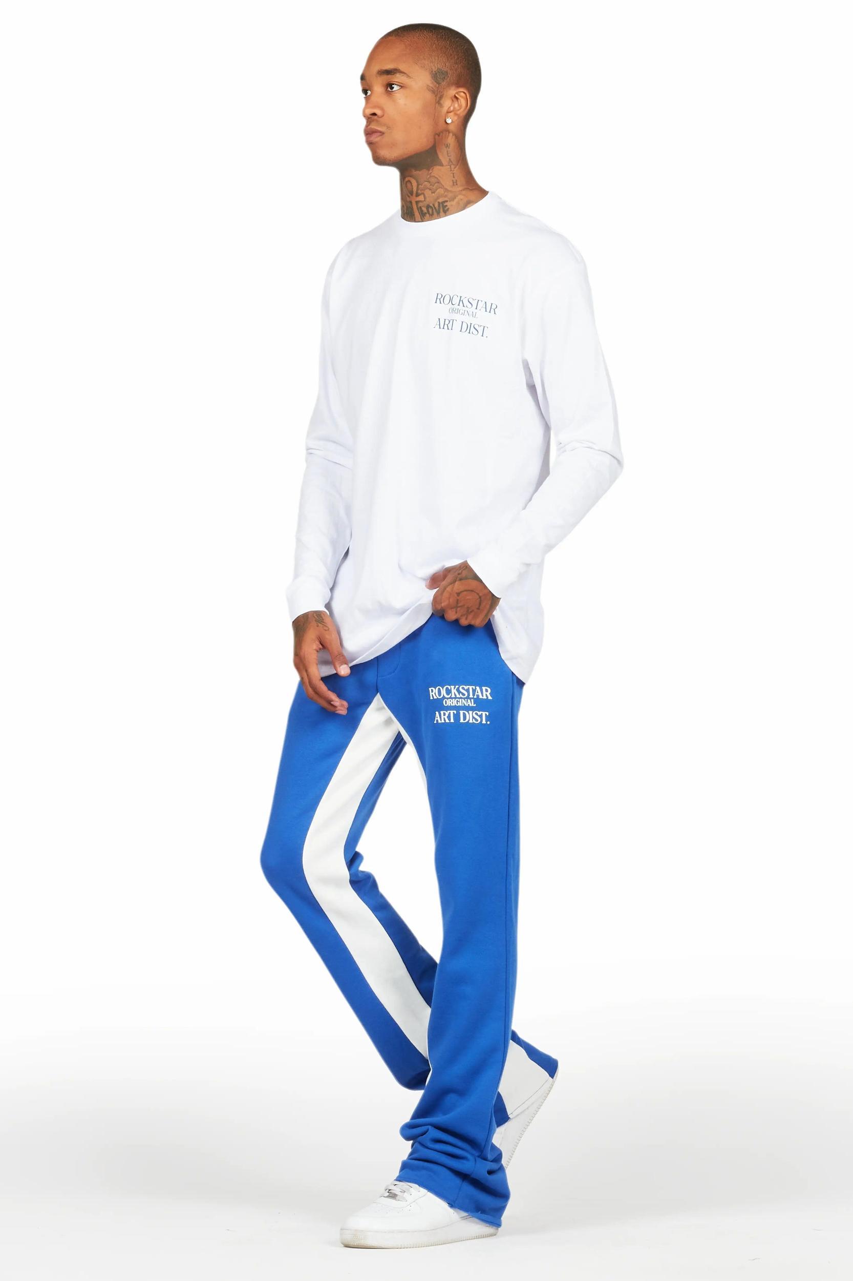 Briggs White/Royal Long Sleeve T-Shirt/Baggy Pant Set Male Product Image