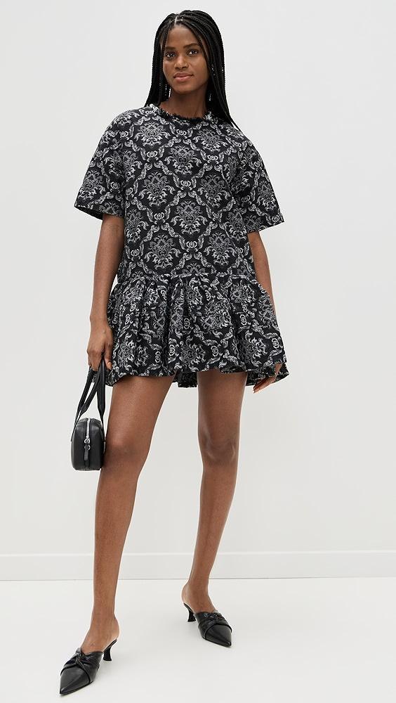 Marques Almeida Brocade Denim T-shirt Dress with Big Flounce | Shopbop Product Image
