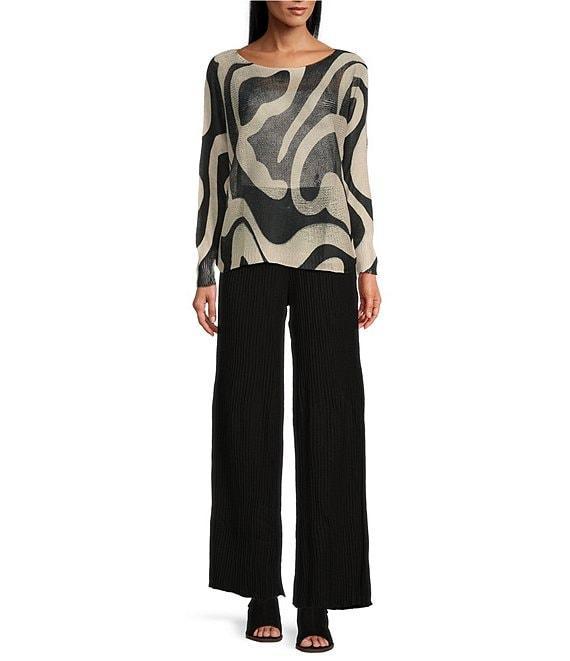 M Made in Italy Abstract Dot Print Long Sleeve Knit Top Product Image