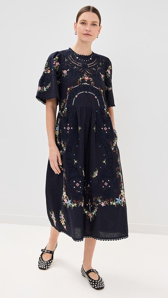 Sea Edwina Embroidery Short Sleeve Dress | Shopbop Product Image