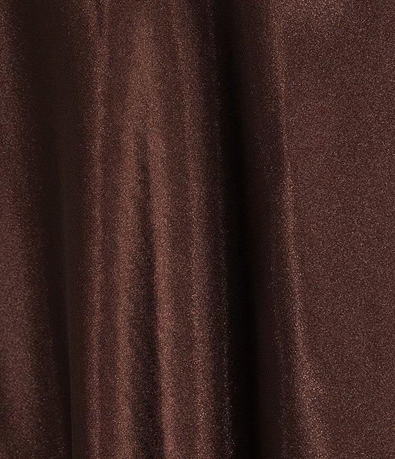 Jump Rhinestone Trim Drape Neck Long Dress Product Image