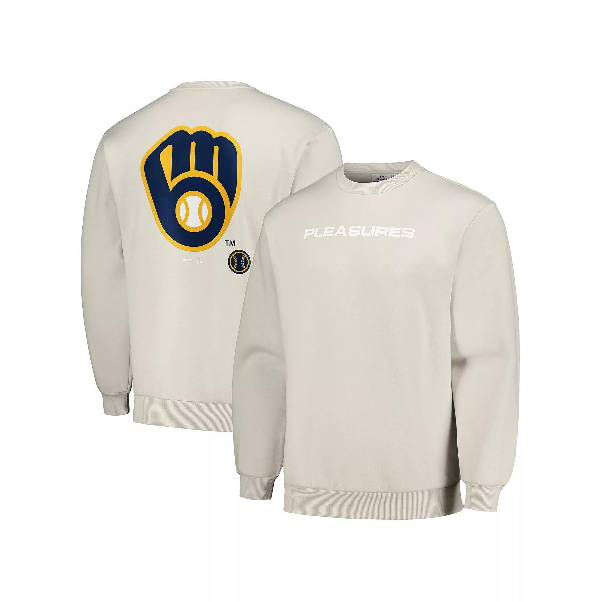 Men's Gray Milwaukee Brewers Ballpark Pullover Sweatshirt, Size: Medium, Grey Product Image