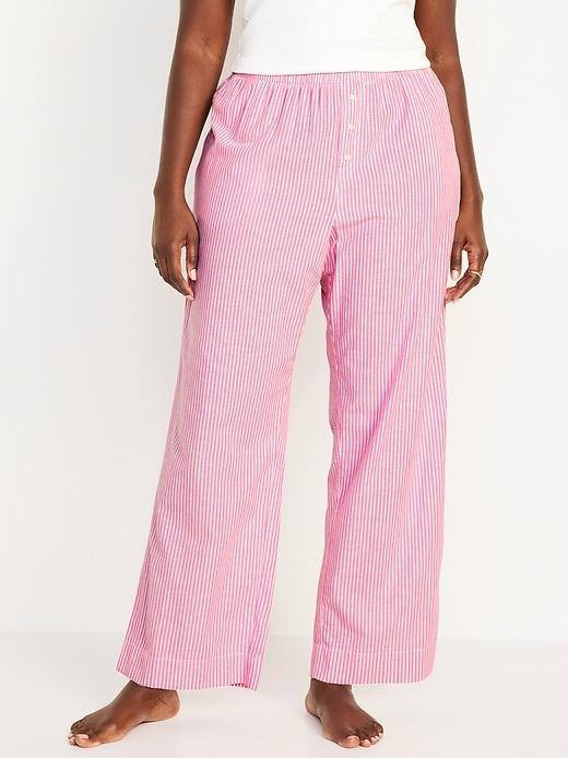 High-Waisted Poplin Pajama Pant Product Image