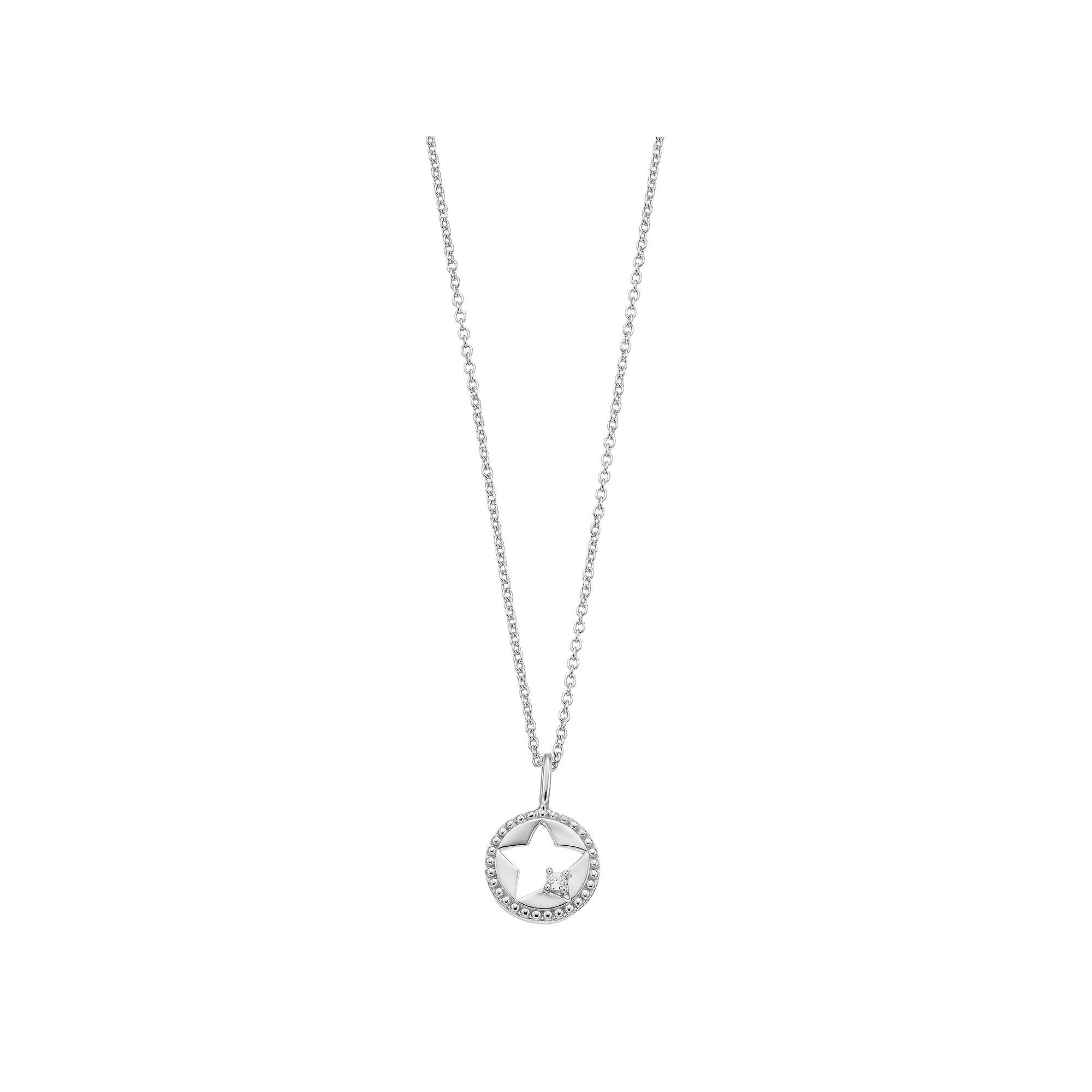 SIRI USA by TJM Sterling Silver Cubic Zirconia Star Open Work Pendant Necklace, Women's, Size: 18" Product Image