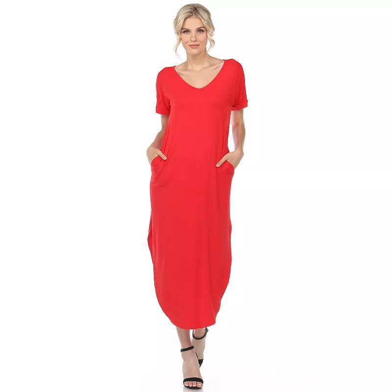 Womens Short Sleeve V-Neck Maxi Dress Product Image
