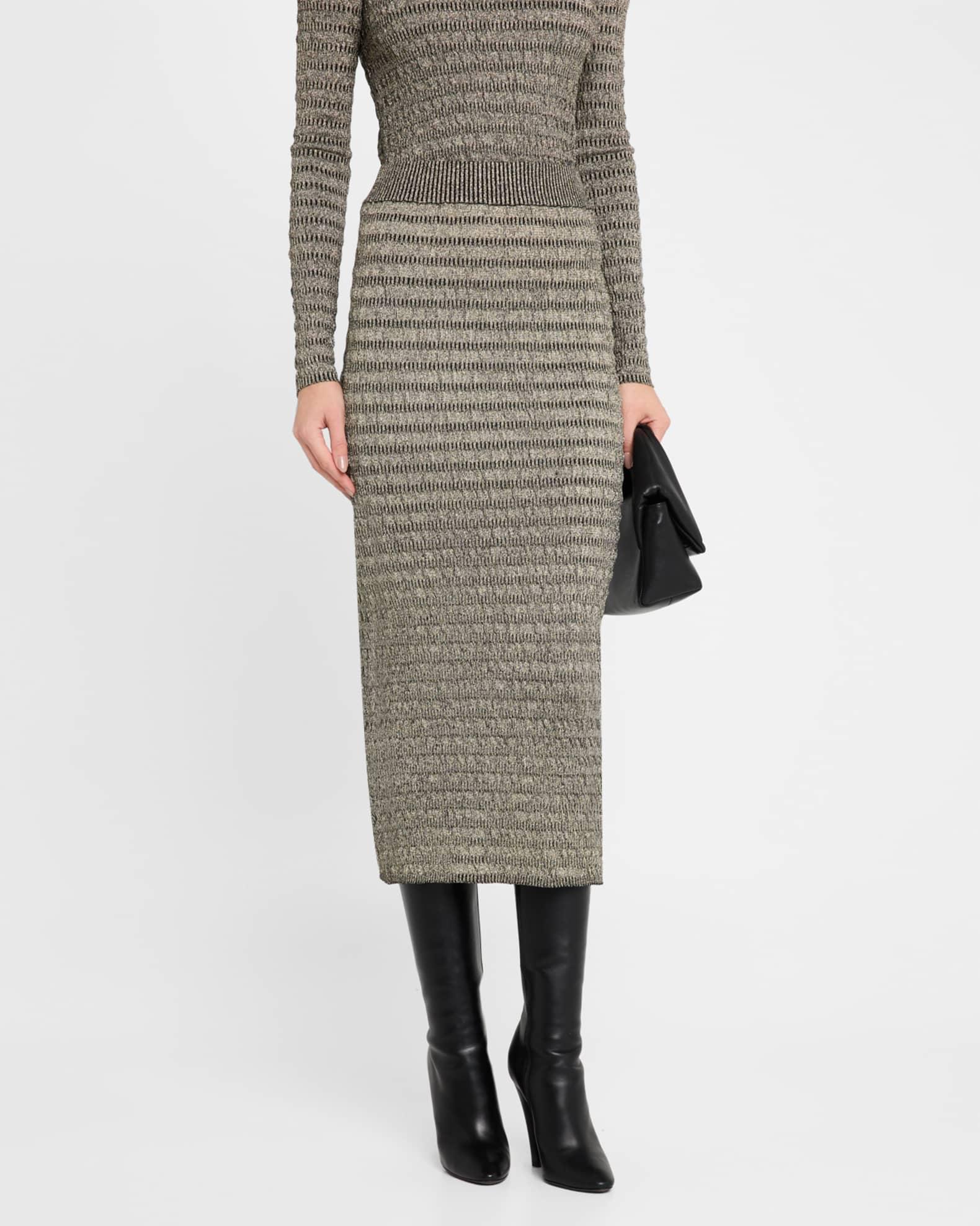 Carrie Textured Knit Midi Pencil Skirt Product Image