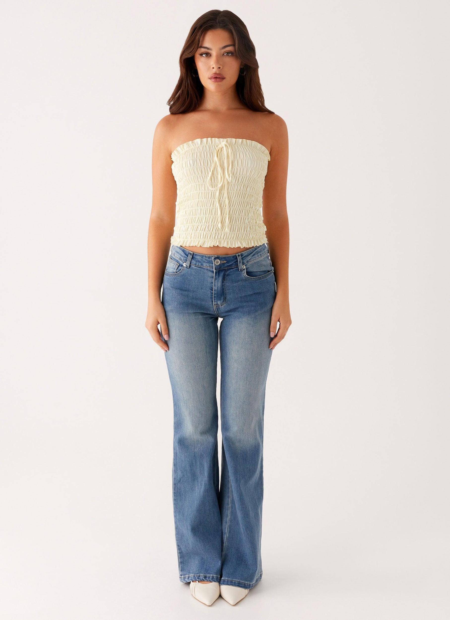 Tomi Bootleg Denim Jeans - Vintage Blue Product Image