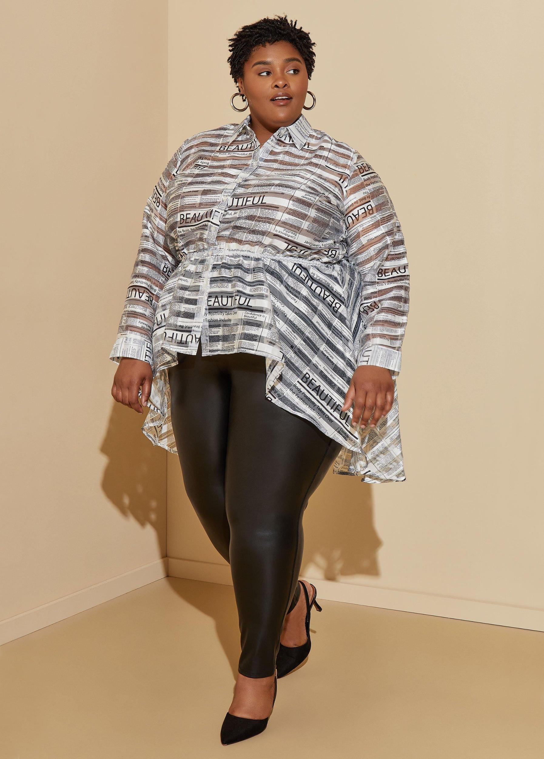 News Print Hi Low Shirt Product Image