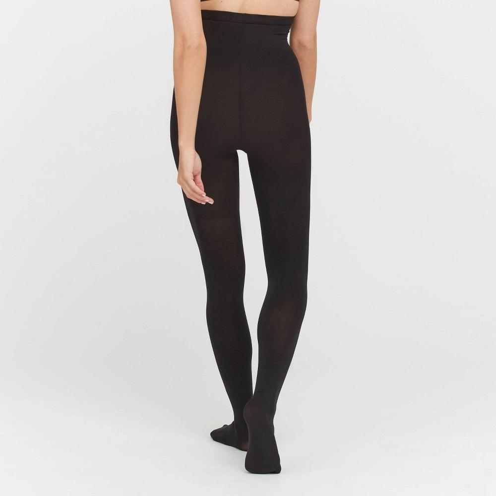 ASSETS by SPANX Women's High-Waist Shaping Tights - Black 1: Opaque Control Top Hosiery, Tummy & Thigh Slimming, Knit Fabric Product Image