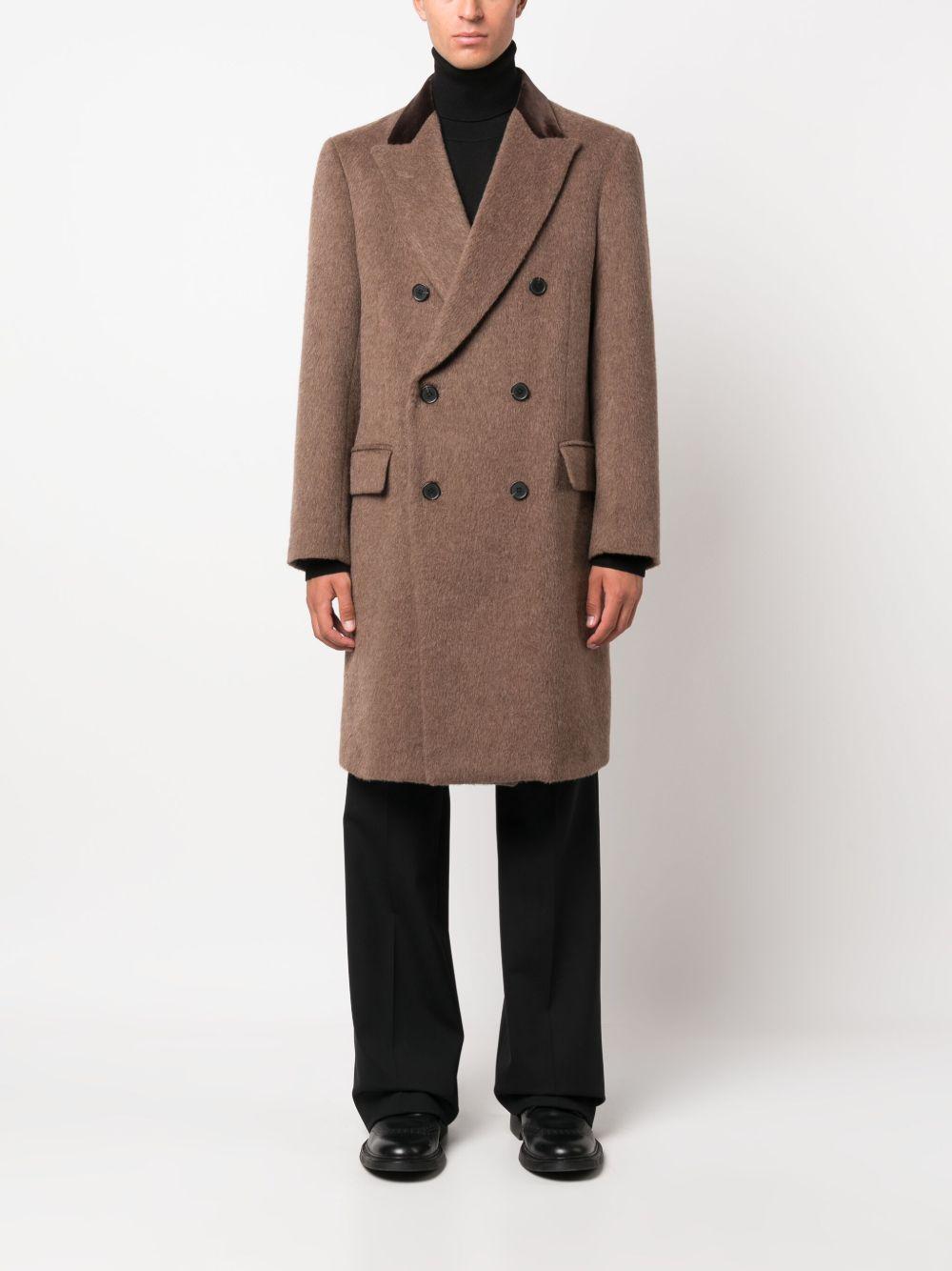 double-breasted brushed coat Product Image