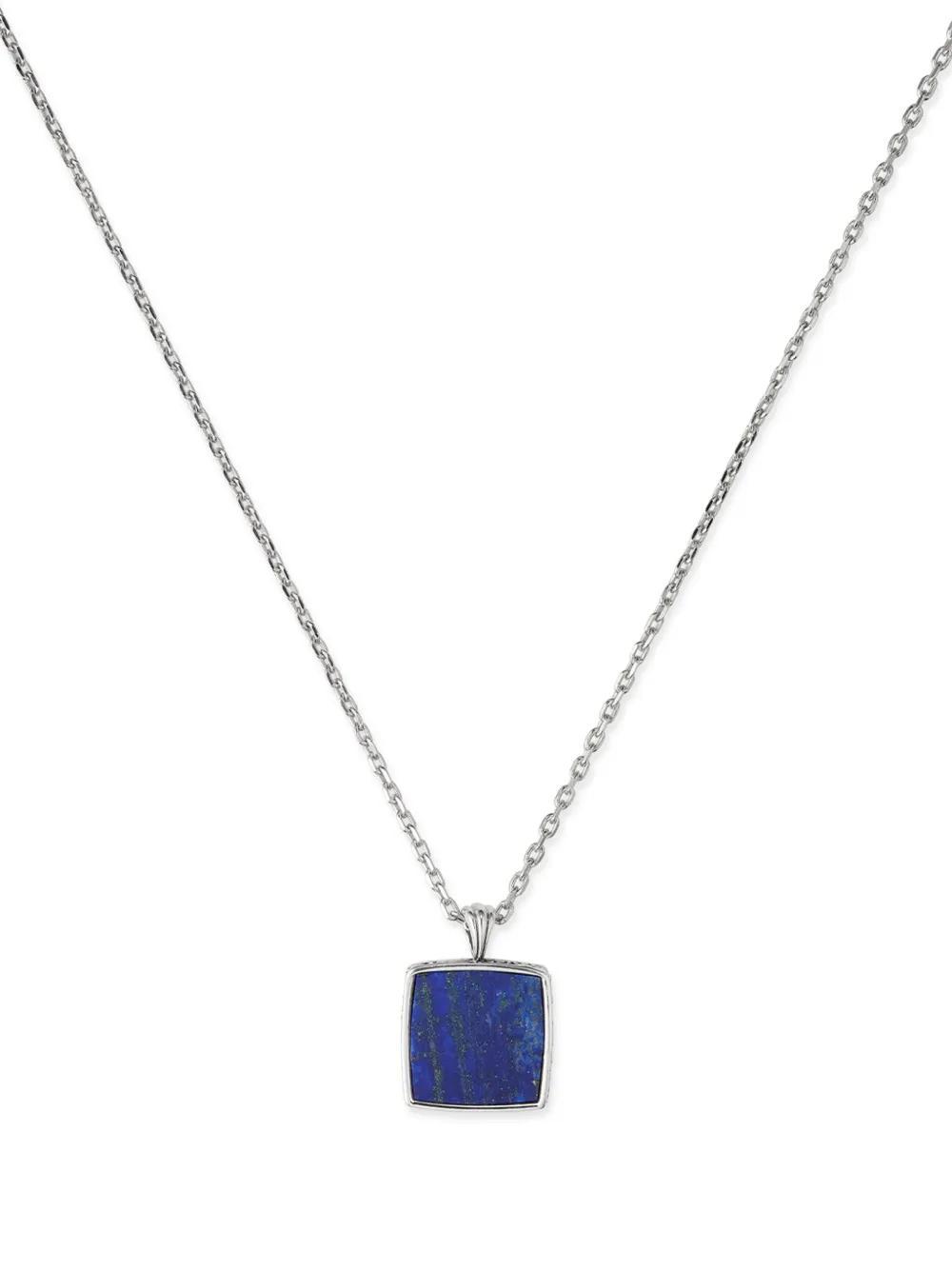 EMANUELE BICOCCHI Lapis Amulet Necklace In Silver Product Image