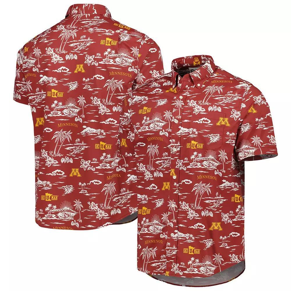 Men's Reyn Spooner Maroon Minnesota Golden Gophers Performance Button-Down Shirt, Size: XL, Red Product Image