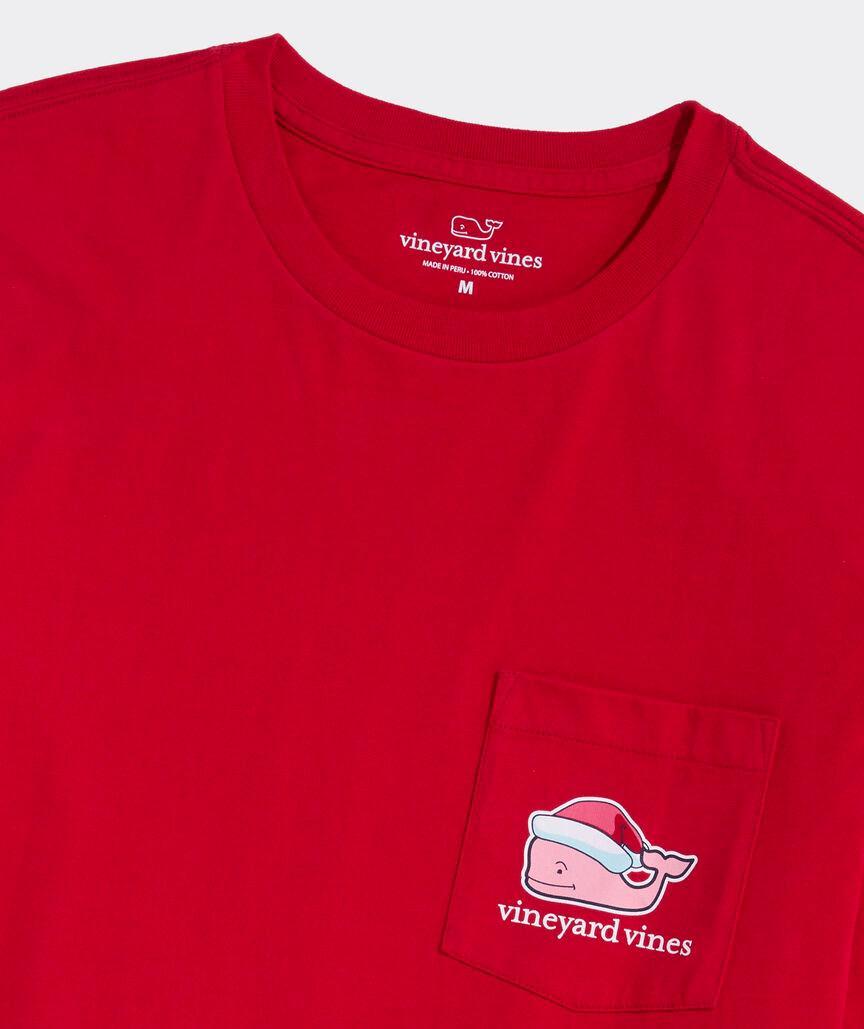 Santa Whale Long-Sleeve Pocket Tee Product Image