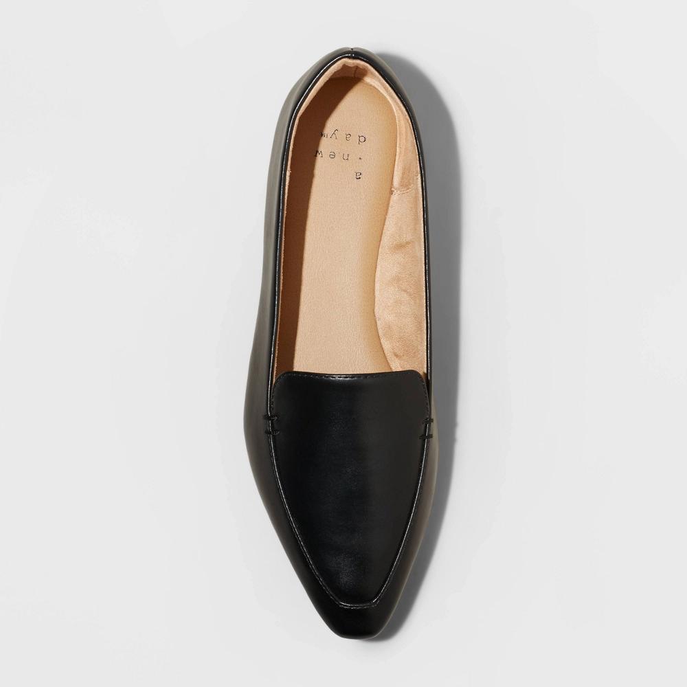 Womens Hayes Loafer Flats with Memory Foam Insole - A New Day Black 6 Product Image