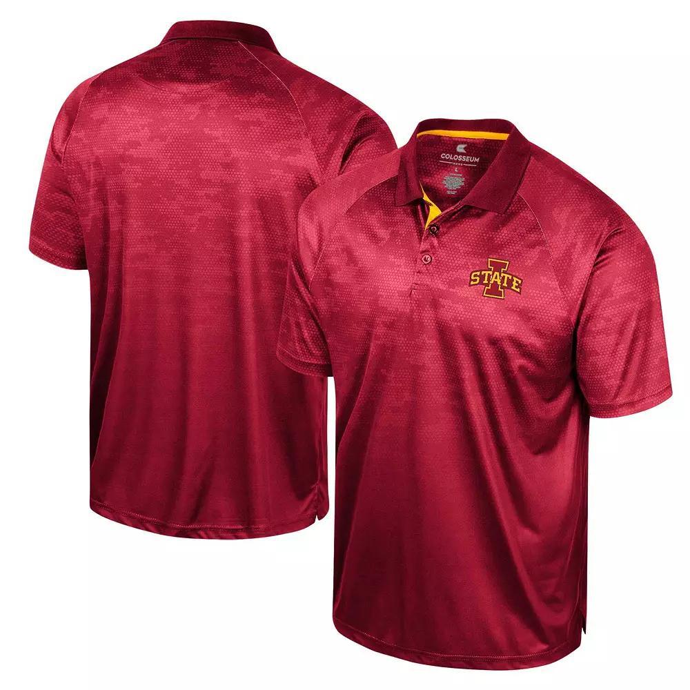 Men's Colosseum Cardinal Iowa State Cyclones Honeycomb Raglan Polo, Size: XL, Red Product Image