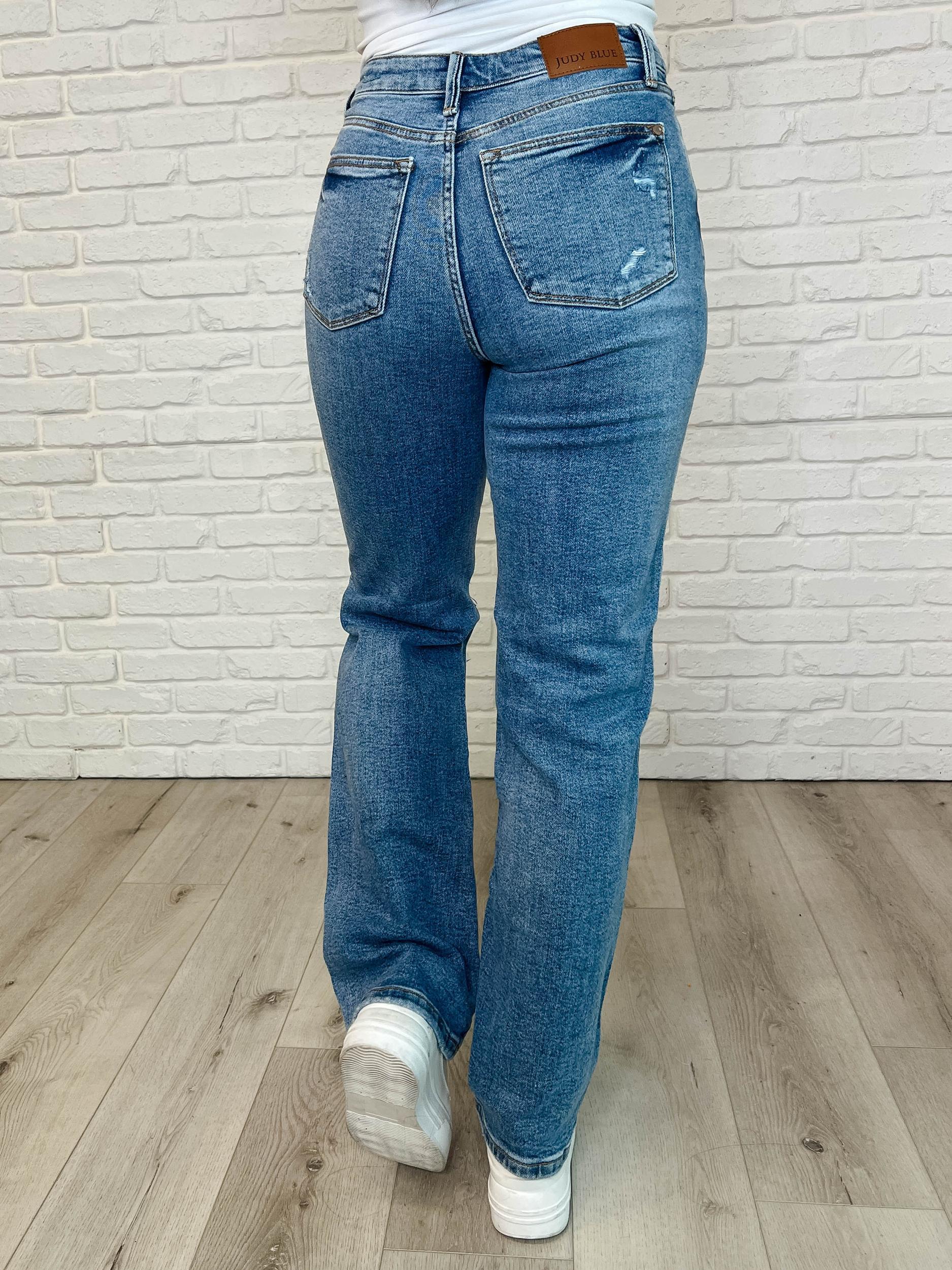 Dylan High Rise Rigid Magic Criss-Cross Waistband Straight Jeans (Online Exclusive) Product Image