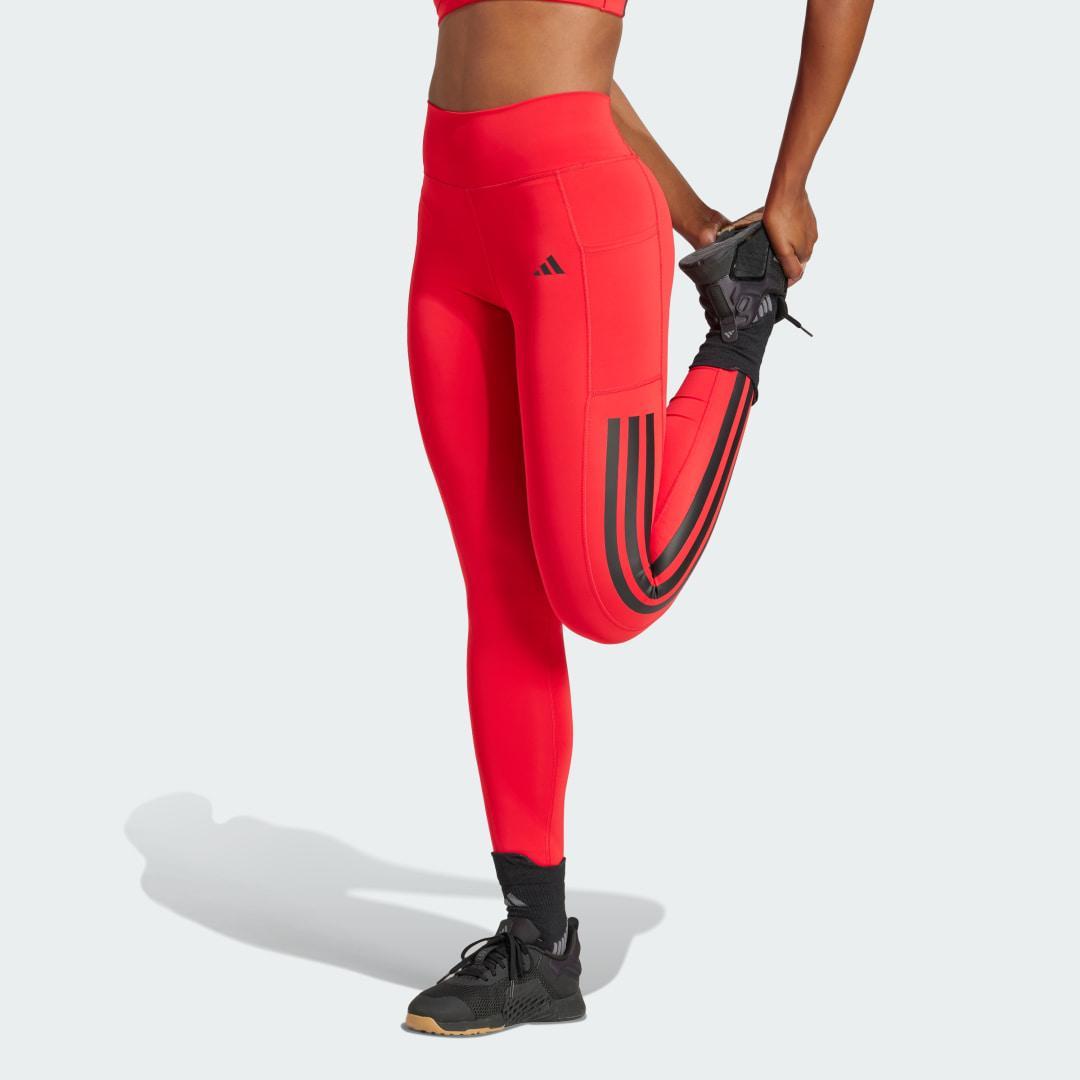adidas Optime 3-Stripes Full-Length Leggings Black L Womens Product Image