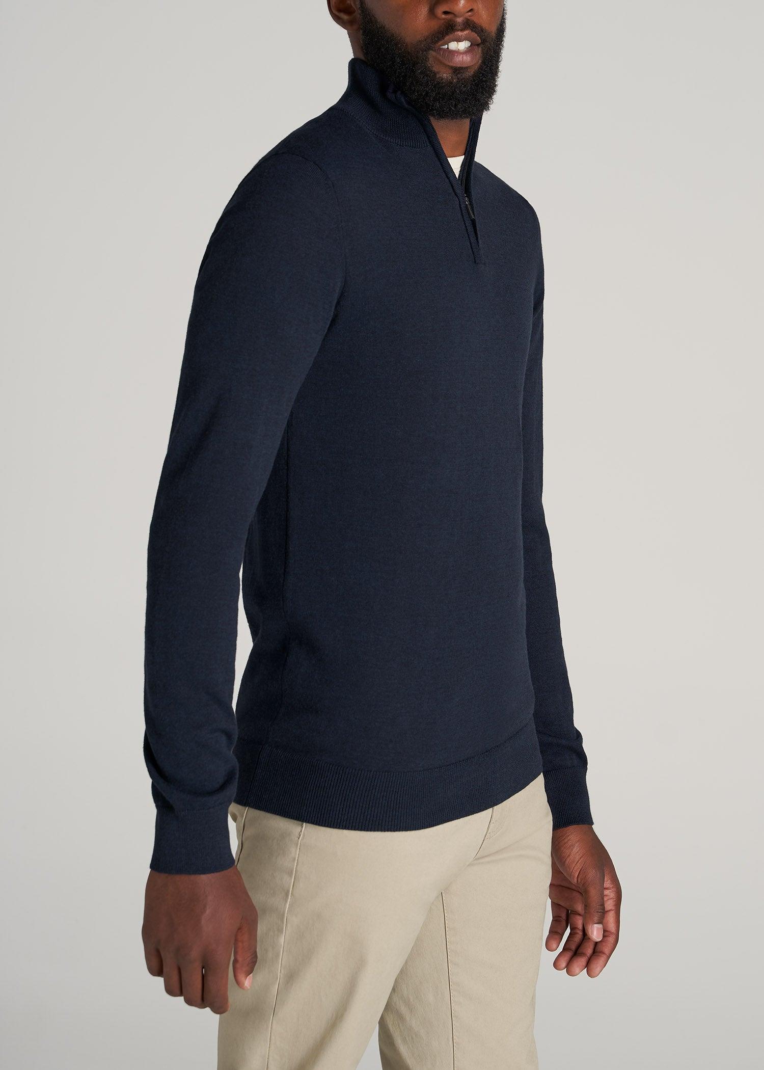 Everyday Quarter-Zip Tall Men's Sweater in Charcoal Mix Product Image