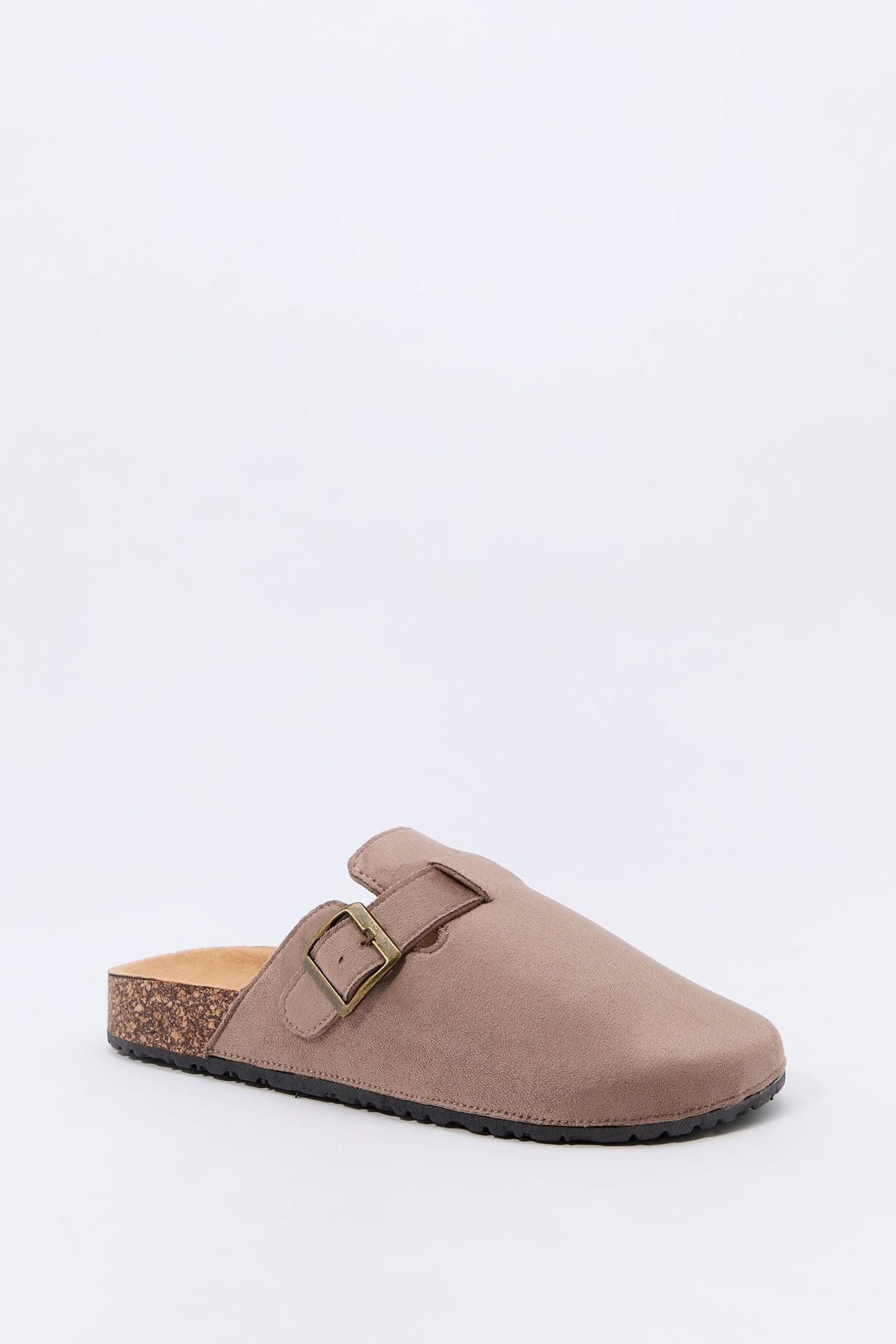 Faux Suede Buckled Cork Sandal Female Product Image
