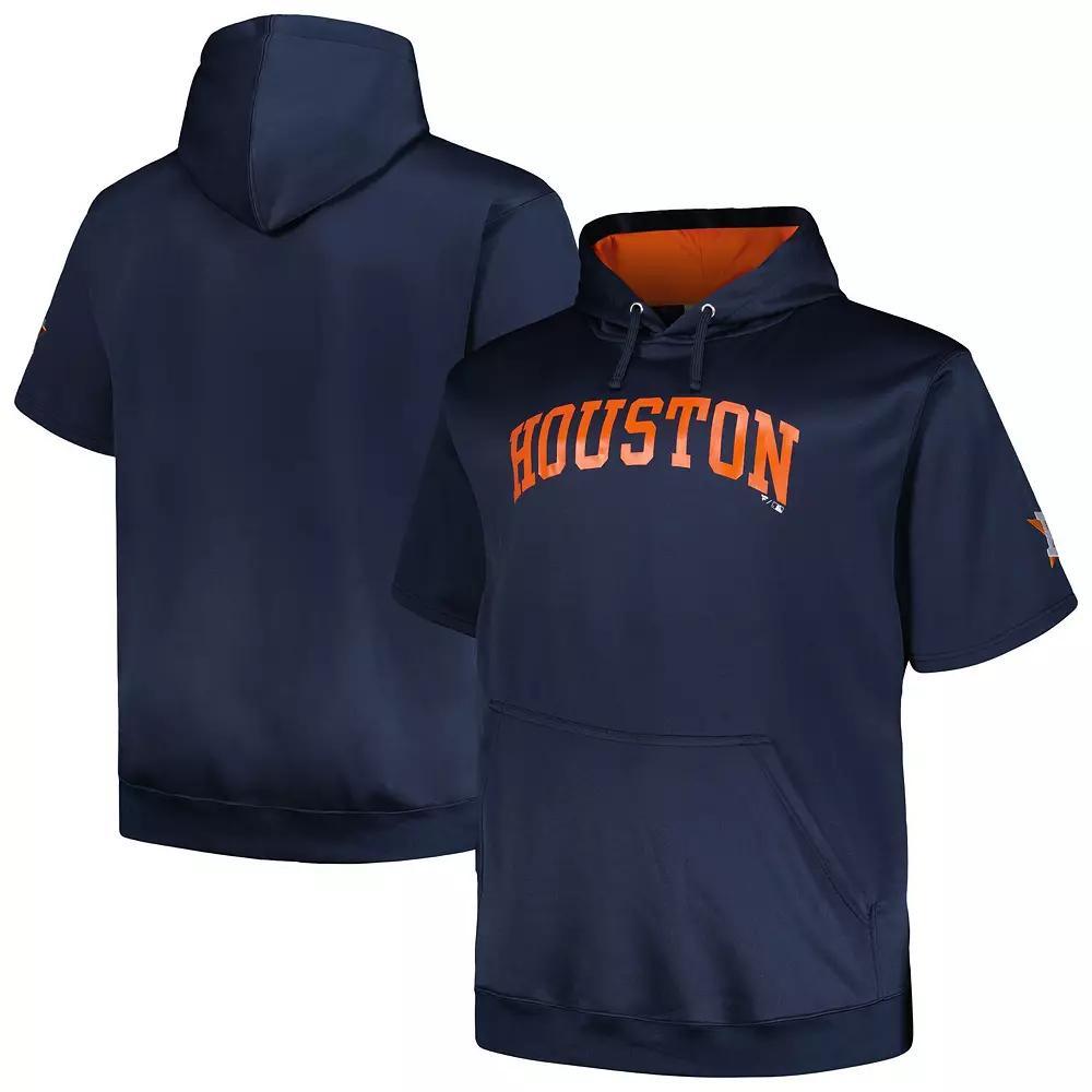 Men's Profile Navy Houston Astros Big & Tall Contrast Short Sleeve Pullover Hoodie, Size: 2XLT, Blue Product Image