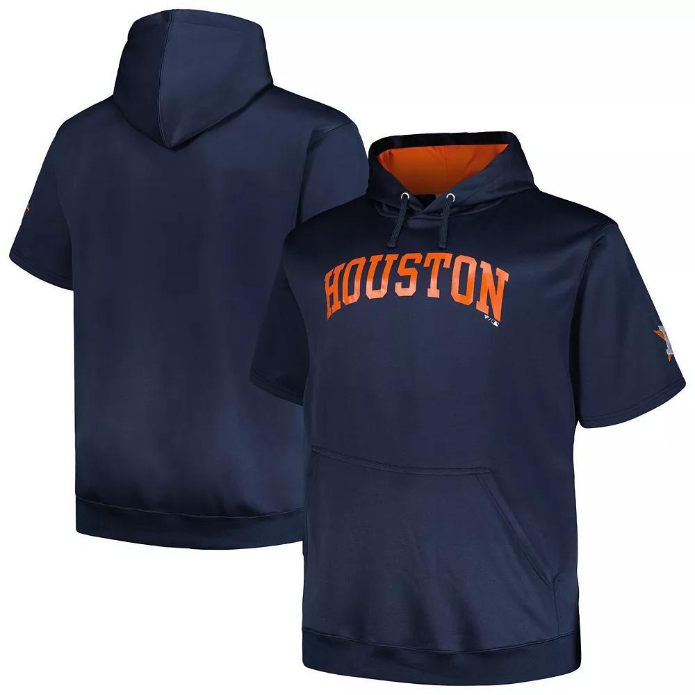Men's Profile Navy Houston Astros Big & Tall Contrast Short Sleeve Pullover Hoodie, Size: 2XLT, Blue Product Image