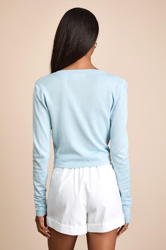 Pippy Light Blue Cropped Cardigan Product Image