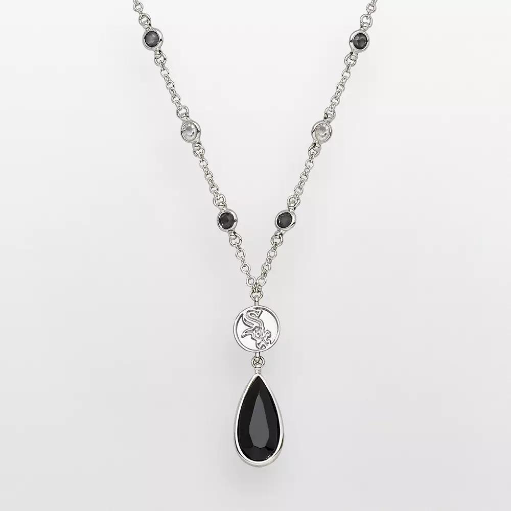 LogoArt Chicago White Sox Silver Tone Crystal Y Necklace, Women's, Size: 18" Product Image