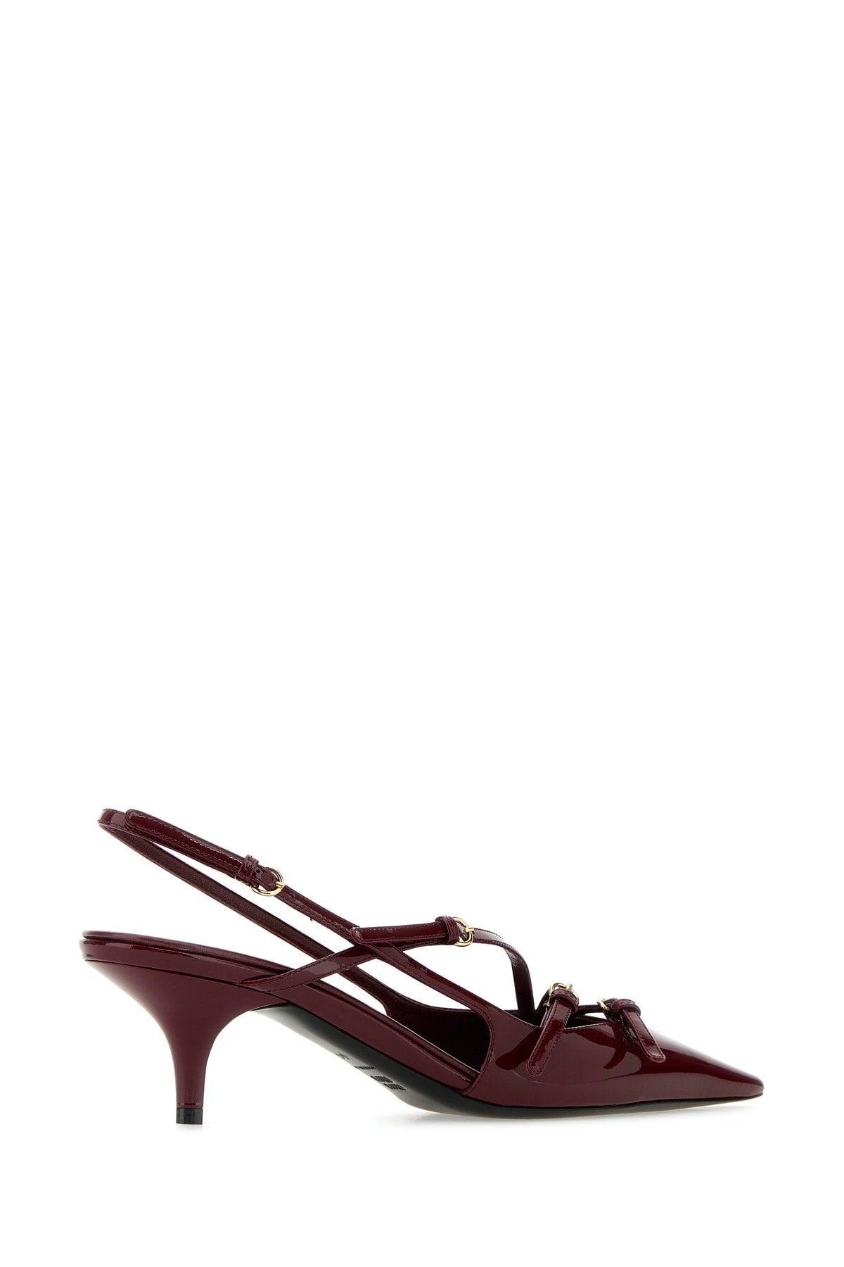 MIU MIU Slingback Deep Purple In Patent Leather With Buckles Women In Burgundy Product Image