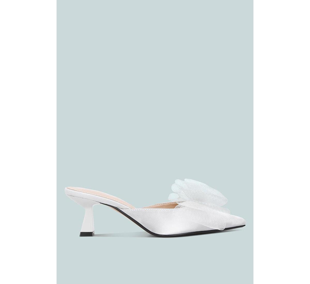 London Rag Asma Organza Women's Heeled Mules, Size: 8, Silver Product Image