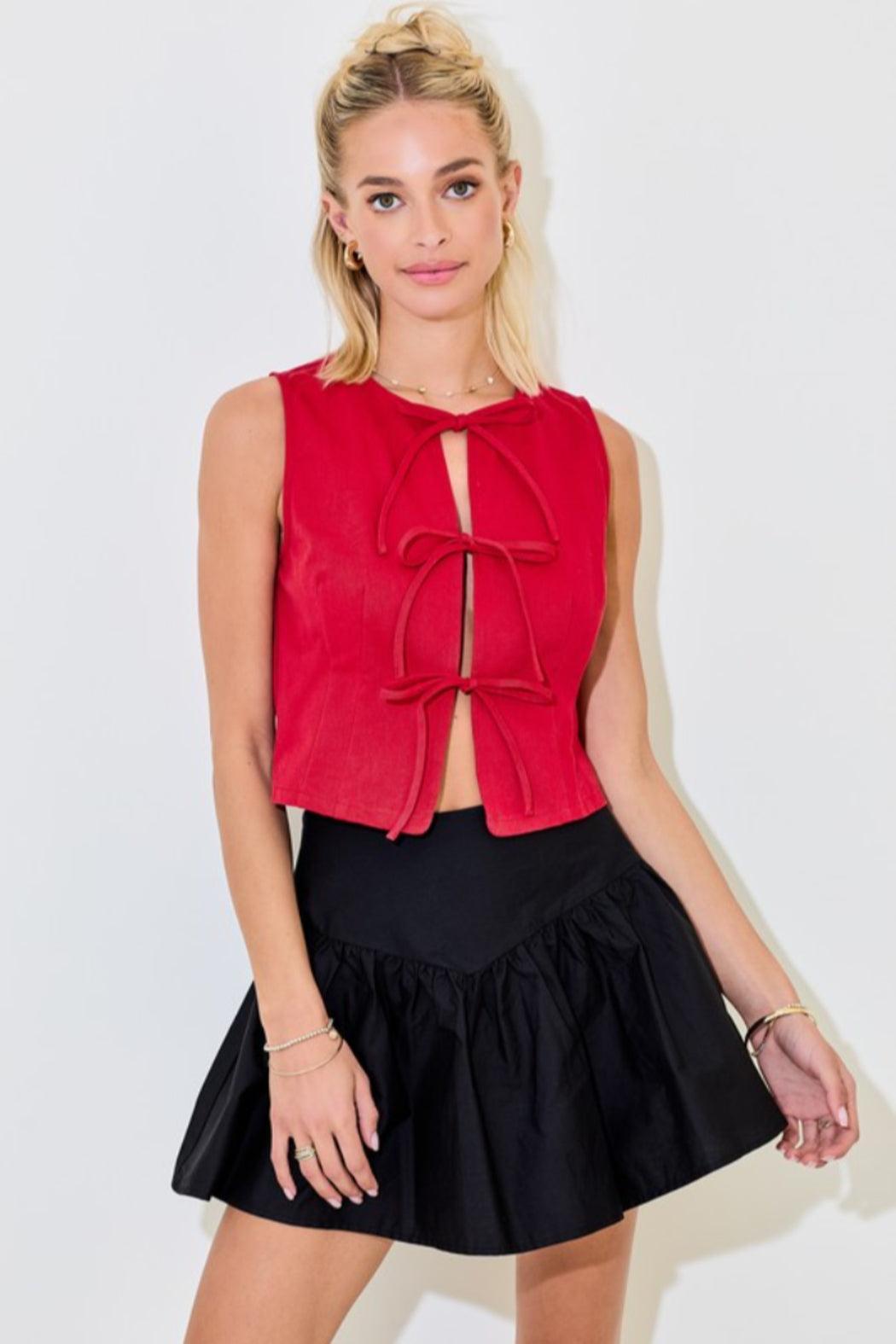 Tie Front Vest Top Product Image