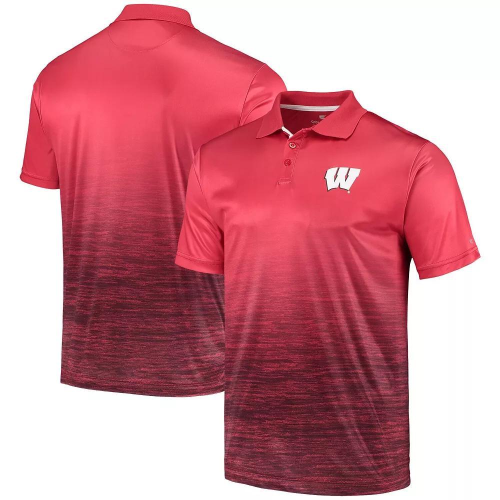 Men's Colosseum Red Wisconsin Badgers Marshall Polo, Size: XL Product Image